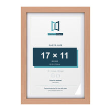 Classic Beech 19 x 13 inch picture frame with a white mount for a 17 x 11 inch photo