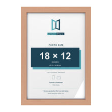 Classic Beech 19 x 13 inch picture frame with a white mount for an 18 x 12 inch photo