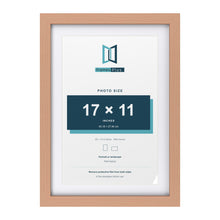 Classic Beech 20 x 14 inch picture frame with a white mount for a 17 x 11 inch photo
