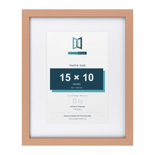 Classic Beech 20 x 16 inch picture frame with a white mount for a 15 x 10 inch photo