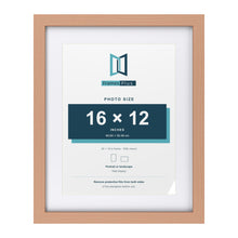 Classic Beech 20 x 16 inch picture frame with a white mount for a 16 x 12 inch photo