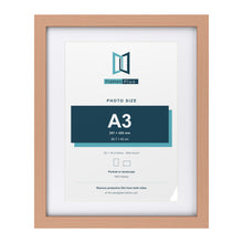 Classic Beech 20 x 16 inch picture frame with a white mount for an A3 photo