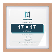 Classic Beech 20 x 20 inch picture frame with a white mount for a 17 x 17 inch photo