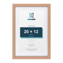 Classic Beech 24 x 16 inch picture frame with a white mount for a 20 x 12 inch photo