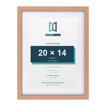 Classic Beech 24 x 18 inch picture frame with a white mount for a 20 x 14 inch photo