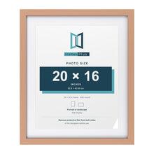 Classic Beech 24 x 20 inch picture frame with a white mount for a 20 x 16 inch photo