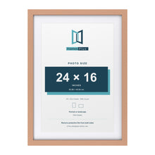 Classic Beech 28 x 20 inch picture frame with a white mount for a 24 x 16 inch photo