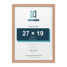 Classic Beech 28 x 20 inch picture frame with a white mount for a 27 x 19 inch photo