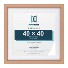 Classic Beech 50 x 50 cm picture frame with a white mount for a 40 x 40 cm photo