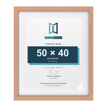 Classic Beech 60 x 50 cm picture frame with a white mount for a 50 x 40 cm photo
