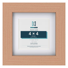 Classic Beech 6 x 6 inch picture frame with a white mount for a 4 x 4 inch photo
