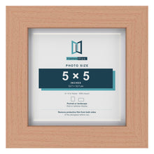 Classic Beech 6 x 6 inch picture frame with a white mount for a 5 x 5 inch photo