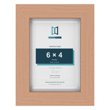 Classic Beech 7 x 5 inch picture frame with a white mount for a 6 x 4 inch photo