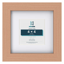 Classic Beech 7 x 7 inch picture frame with a white mount for a 4 x 4 inch photo