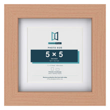 Classic Beech 7 x 7 inch picture frame with a white mount for a 5 x 5 inch photo