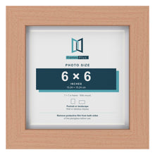 Classic Beech 7 x 7 inch picture frame with a white mount for a 6 x 6 inch photo