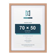Classic Beech 80 x 60 cm picture frame with a white mount for a 70 x 50 cm photo
