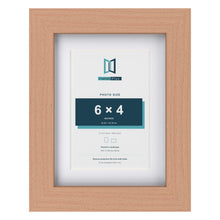 Classic Beech 8 x 6 inch picture frame with a white mount for a 6 x 4 inch photo