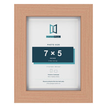 Classic Beech 8 x 6 inch picture frame with a white mount for a 7 x 5 inch photo