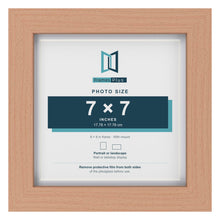 Classic Beech 8 x 8 inch picture frame with a white mount for a 7 x 7 inch photo