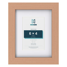 Classic Beech 9 x 7 inch picture frame with a white mount for a 6 x 4 inch photo