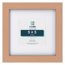 Classic Beech 9 x 9 inch picture frame with a white mount for a 5 x 5 inch photo