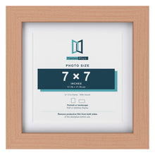 Classic Beech 9 x 9 inch picture frame with a white mount for a 7 x 7 inch photo