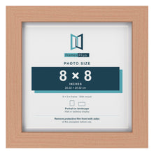 Classic Beech 9 x 9 inch picture frame with a white mount for an 8 x 8 inch photo