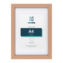 Classic Beech A3 picture frame with a white mount for an A4 photo