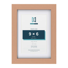 Classic Beech A4 picture frame with a white mount for a 9 x 6 inch photo