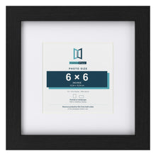 Classic Black 10 x 10 inch picture frame with a white mount for a 6 x 6 inch photo