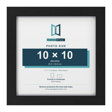 Classic Black 11 x 11 inch picture frame with a white mount for a 10 x 10 inch photo