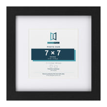 Classic Black 11 x 11 inch picture frame with a white mount for a 7 x 7 inch photo