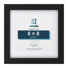 Classic Black 11 x 11 inch picture frame with a white mount for an 8 x 8 inch photo