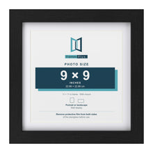 Classic Black 11 x 11 inch picture frame with a white mount for a 9 x 9 inch photo