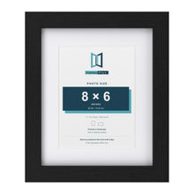 Classic Black 11 x 9 inch picture frame with a white mount for an 8 x 6 inch photo