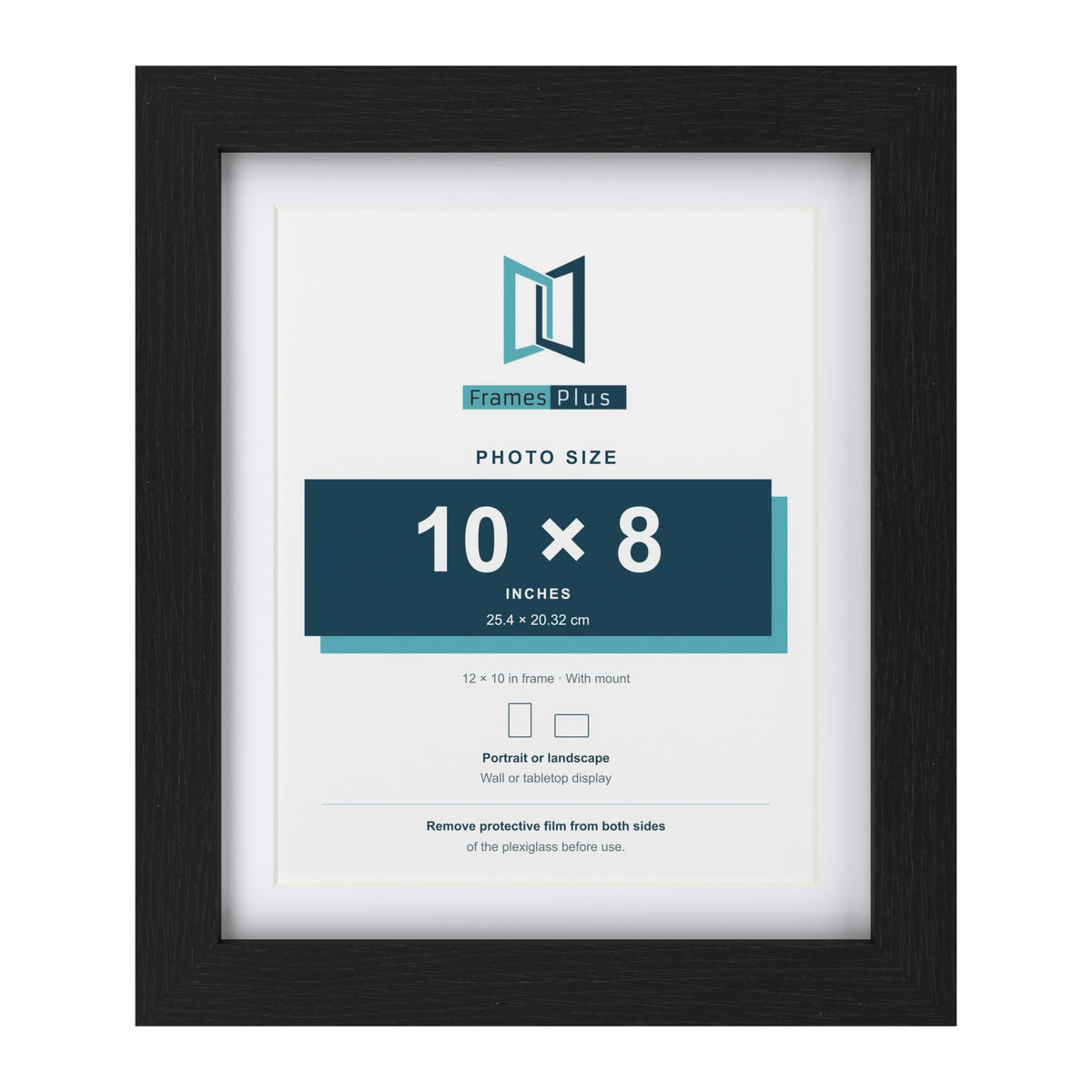 Classic Black 12 x 10 inch picture frame with a white mount for a 10 x 8 inch photo
