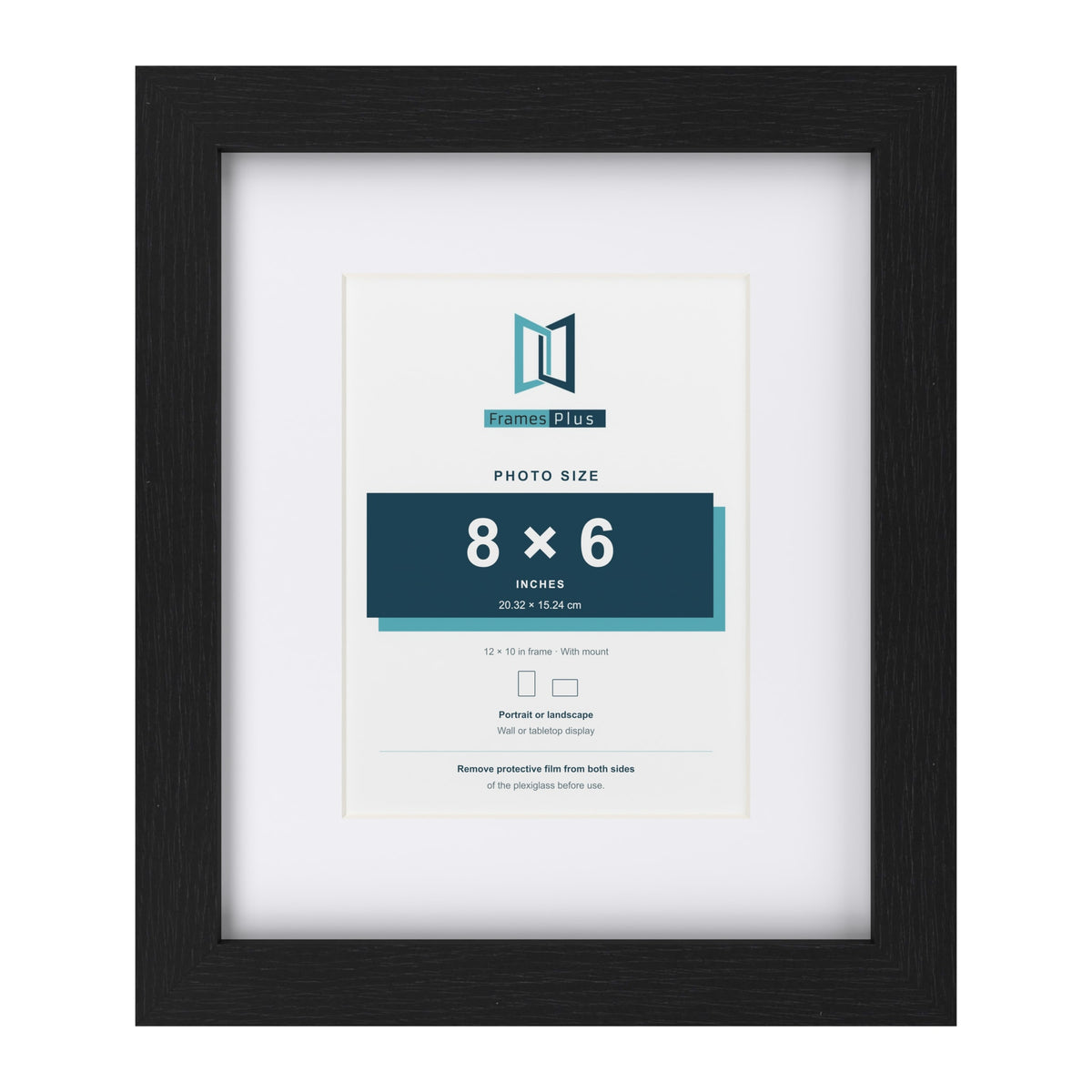 Classic Black 12 x 10 inch picture frame with a white mount for an 8 x 6 inch photo