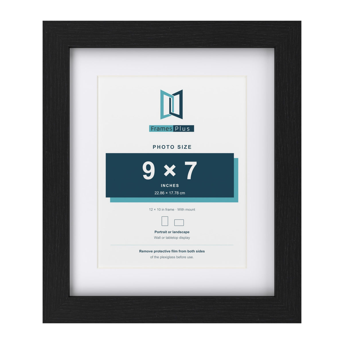 Classic Black 12 x 10 inch picture frame with a white mount for a 9 x 7 inch photo