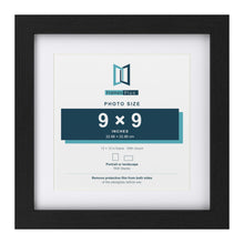 Classic Black 12 x 12 inch picture frame with a white mount for a 9 x 9 inch photo