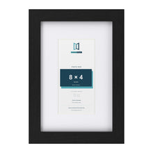 Classic Black 12 x 8 inch picture frame with a white mount for an 8 x 4 inch photo