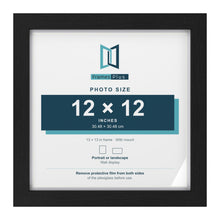 Classic Black 13 x 13 inch picture frame with a white mount for a 12 x 12 inch photo