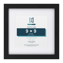 Classic Black 13 x 13 inch picture frame with a white mount for a 9 x 9 inch photo