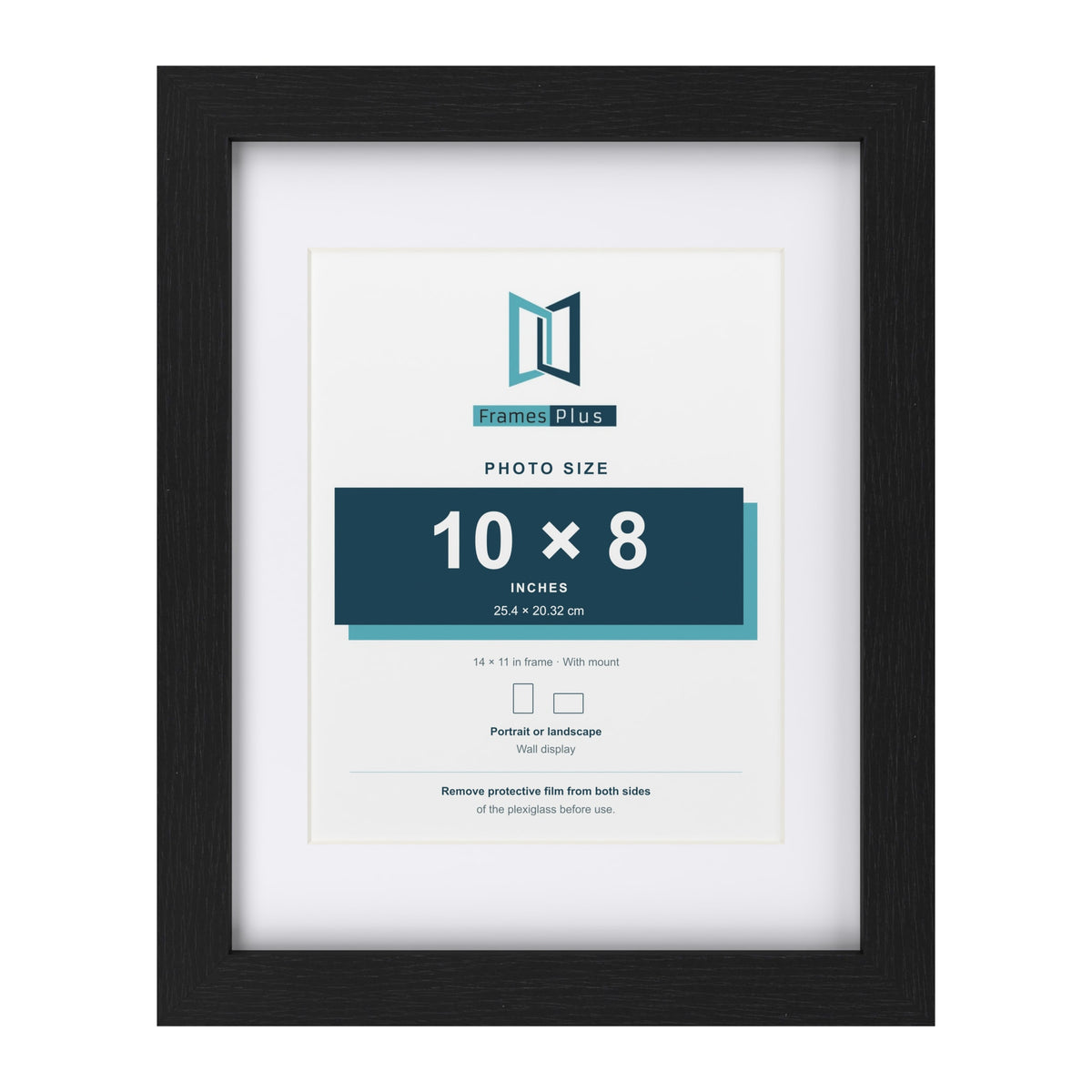 Classic Black 14 x 11 inch picture frame with a white mount for a 10 x 8 inch photo