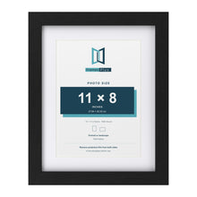 Classic Black 14 x 11 inch picture frame with a white mount for an 11 x 8 inch photo
