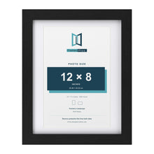 Classic Black 14 x 11 inch picture frame with a white mount for a 12 x 8 inch photo