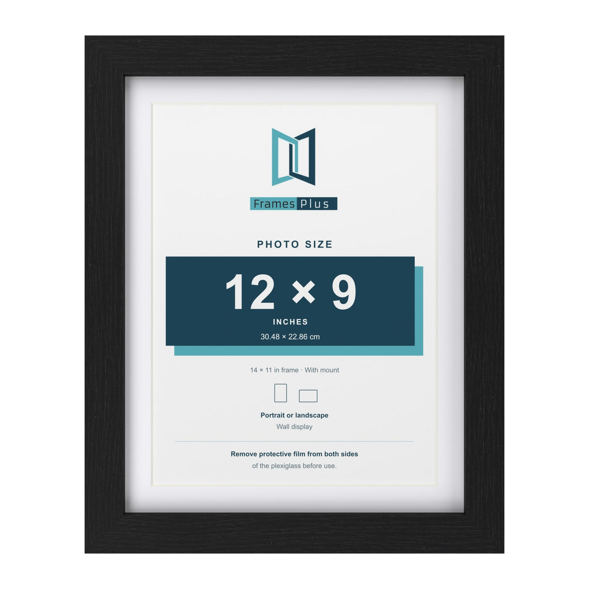 Classic Black 14 x 11 inch picture frame with a white mount for a 12 x 9 inch photo