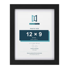 Classic Black 14 x 11 inch picture frame with a white mount for a 12 x 9 inch photo