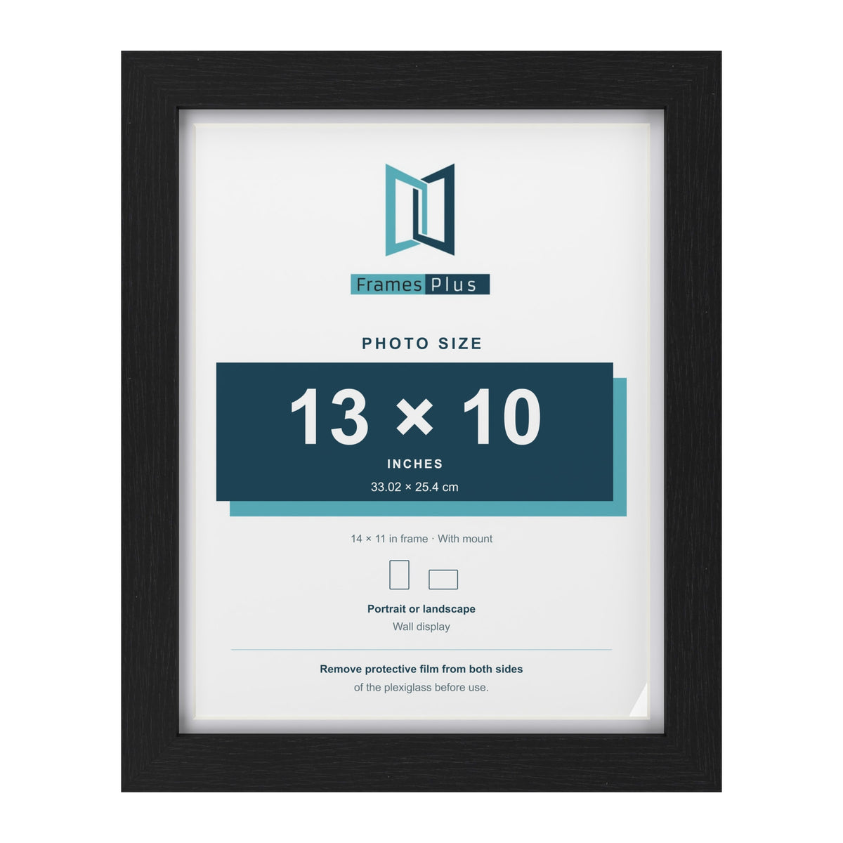 Classic Black 14 x 11 inch picture frame with a white mount for a 13 x 10 inch photo