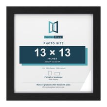 Classic Black 14 x 14 inch picture frame with a white mount for a 13 x 13 inch photo